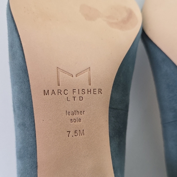 Marc Fisher Teal Suede Women's Heels. Size 7 1/2 - Picture 8 of 11